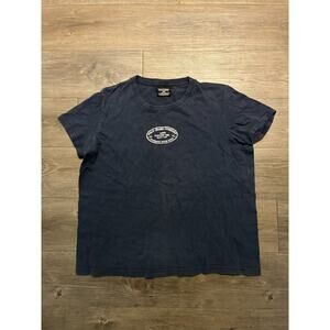 Vintage Y2K Polo Ralph Lauren Tee Shirt Womens Medium Blue Pullover Graphic